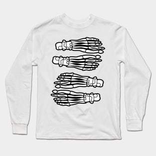 Skeleton Feet (pattern) Long Sleeve T-Shirt